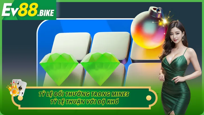 Tỷ lệ đổi thưởng trong Mines tỷ lệ thuận với độ khó